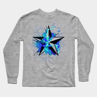 Nautical Splash Star - Blue/ Green Long Sleeve T-Shirt